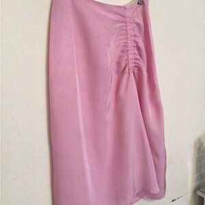 Tibi Pink Ruching Detail MIDI Skirt in Sz 4